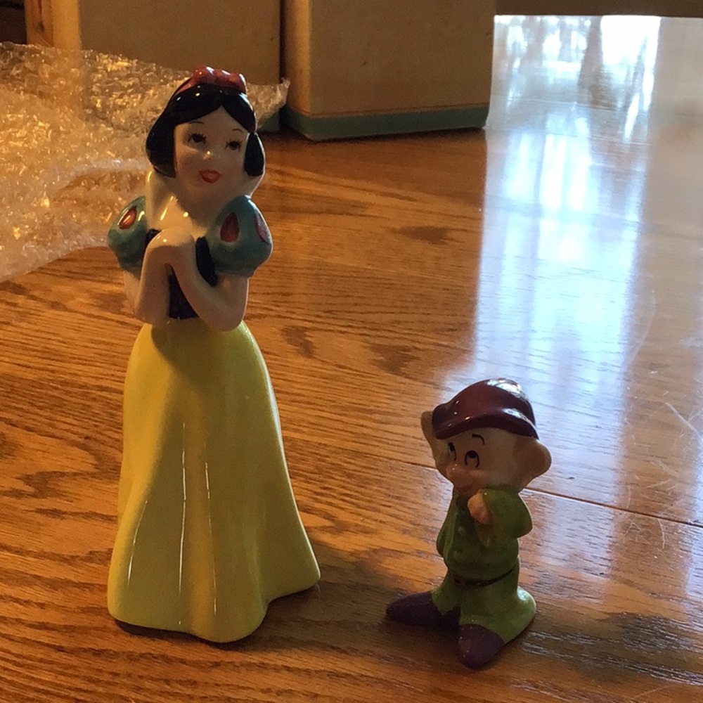 Disney Snow White and Dopey Figurines Made in Japan